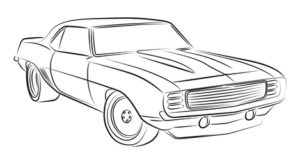 race car drawing simple