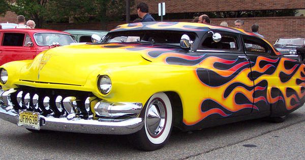 Flames on car drawing
